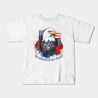 In Dispatch We Trust 4th of July 911 Dispatcher Gift for Thin Gold Line First Responders Kids T-Shirt